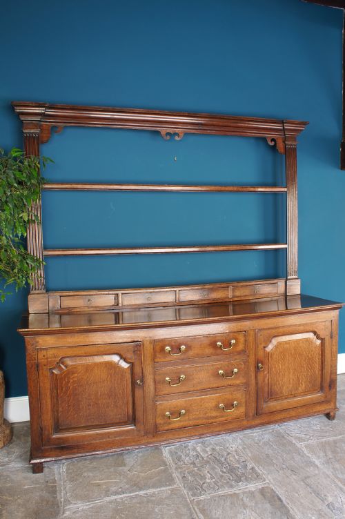 18th Century Oak Dresser and Rack.