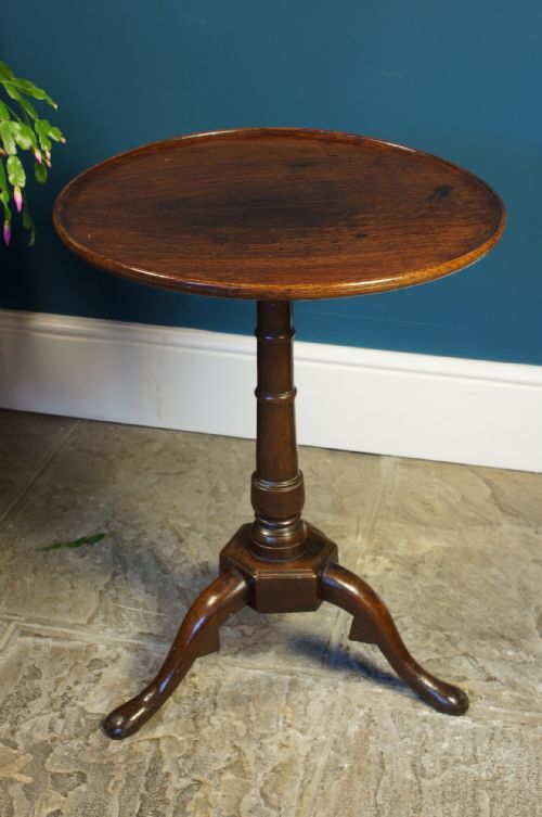 Georgian Oak Tripod Wine Table.