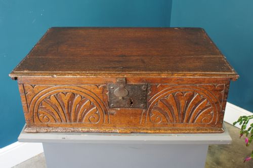 17th Century Oak Bible Box.
