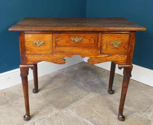 18th Century Elm and Oak Lowboy.