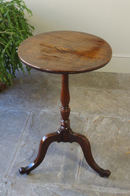 18th Century Oak  Wine or Lamp Tripod Table.