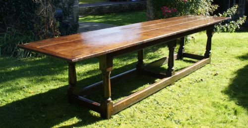 LARGE 17TH CENTURY OAK REFECTORY TABLEKITCHENDINING - ADDITIONAL PHOTO 11