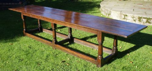 LARGE 17TH CENTURY OAK REFECTORY TABLEKITCHENDINING