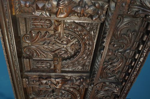 fig 1. Elizabethan Oak Overmantel.
