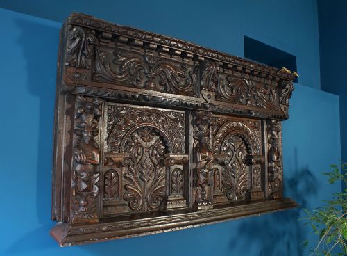Elizabethan Oak Overmantel.