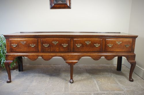 An 18th Century Oak Four Drawer Dresser Base.