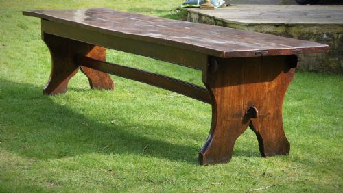 Rare 17th Century Elm Trestle Table
