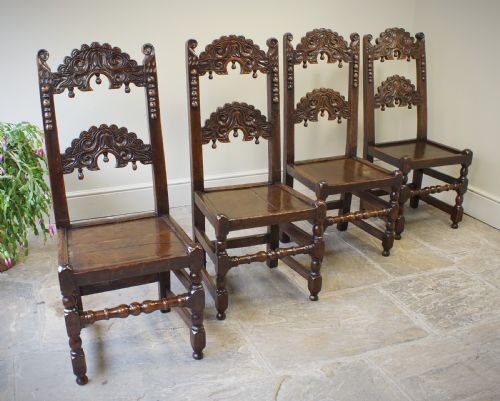 FOUR 17TH CENTURY YORKSHIRE CHAIRS BACKSTOOLS - ADDITIONAL PHOTO 1