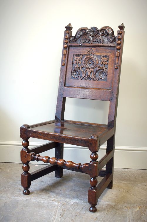 17th Century Oak Lancashire Side Chair