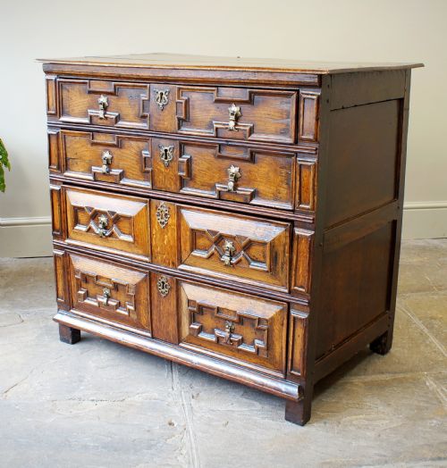 fig 1. 17th Century Cushion Moulded Chest Of Drawers