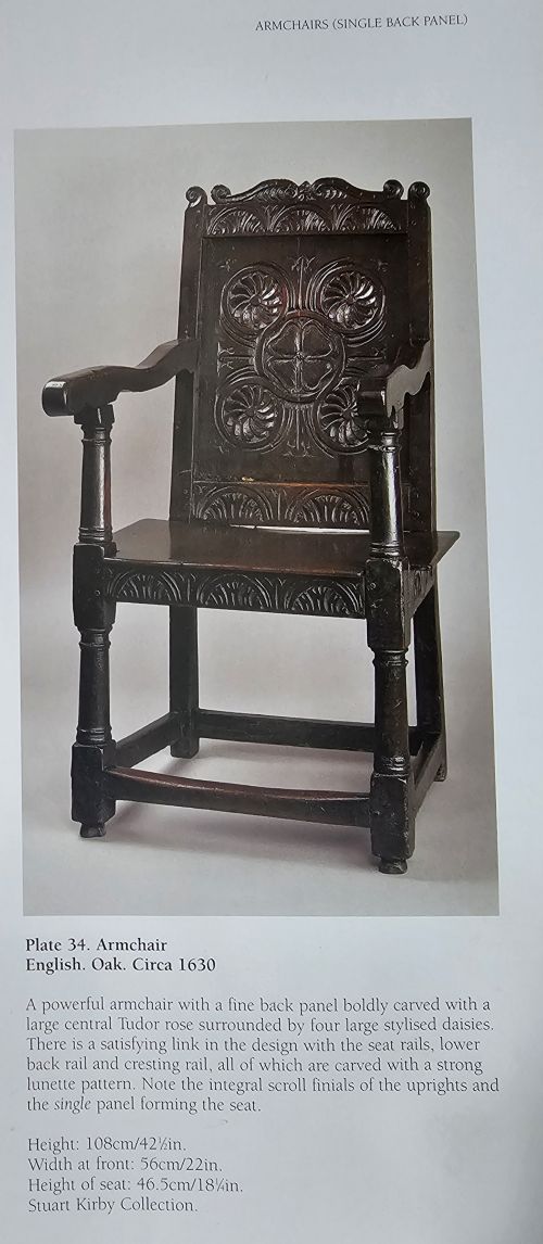 fig 1. 17th Century Oak Wainscot Chair.