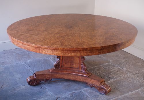 fig 1. A Fine And Large Regency Period Pollard / Burr Oak Centre Table
