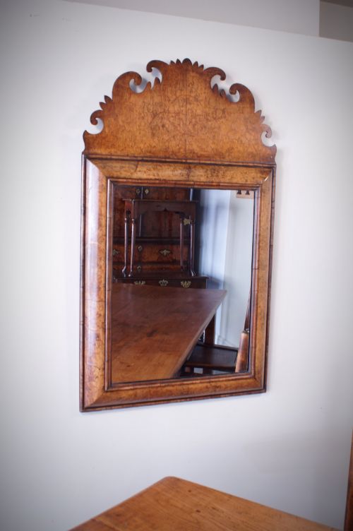 WILLIAM AND MARY STYLE BURR WALNUT MIRROR - ADDITIONAL PHOTO 1