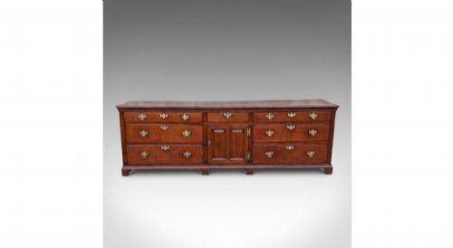 A LARGE 18TH CENTURY OAK DRESSER BASE