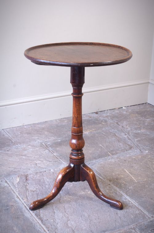 SMALL 18TH CENTURY OAK TRIPOD WINE LAMP TABLE - ADDITIONAL PHOTO 6