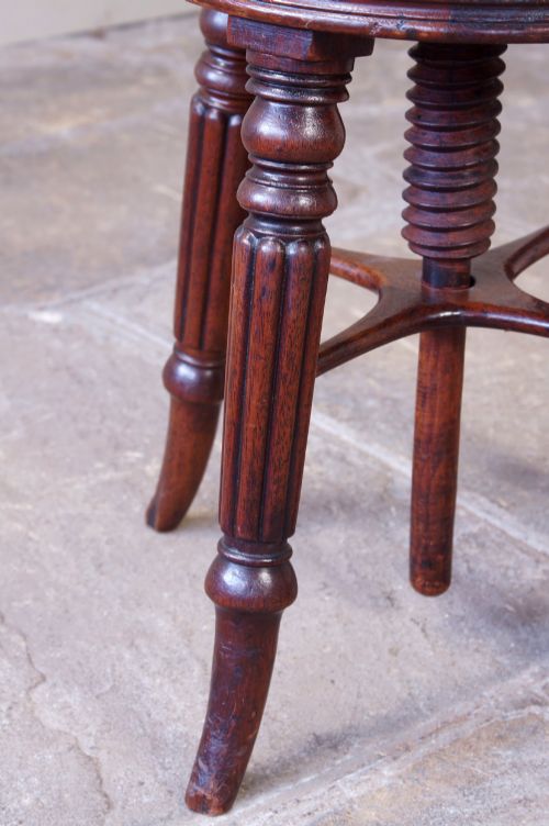 REGENCY MAHOGANY PIANO STOOL - ADDITIONAL PHOTO 1