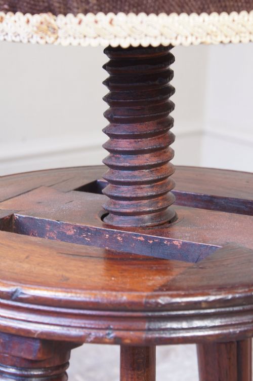 REGENCY MAHOGANY PIANO STOOL - ADDITIONAL PHOTO 3