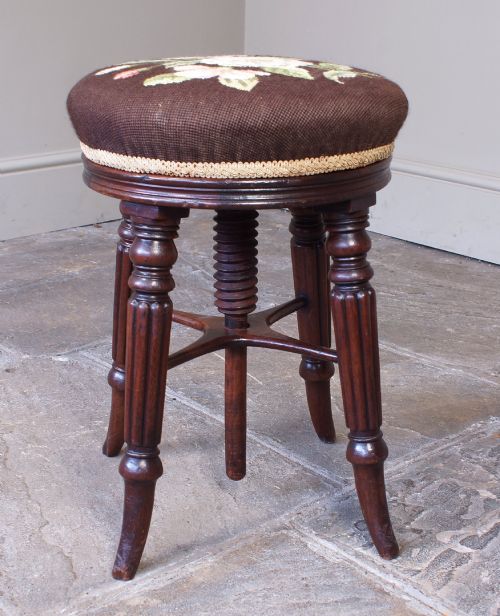 REGENCY MAHOGANY PIANO STOOL - ADDITIONAL PHOTO 7