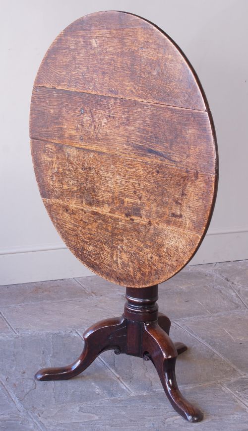 A Large Georgian Oak Tilt Top Table