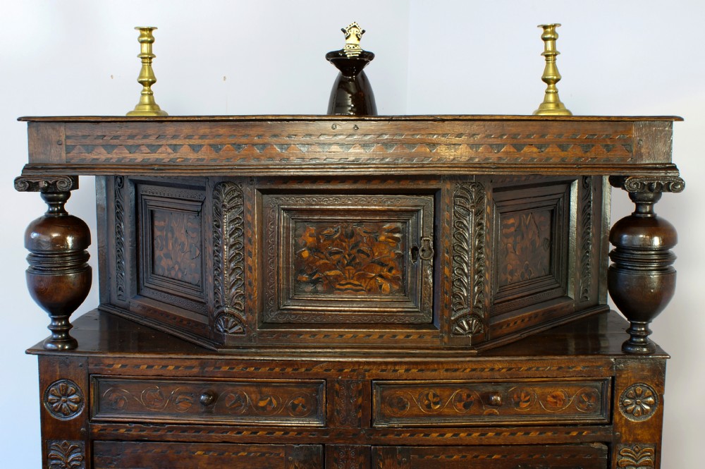 17th Century Marquetry Angle Court Cupboard View III