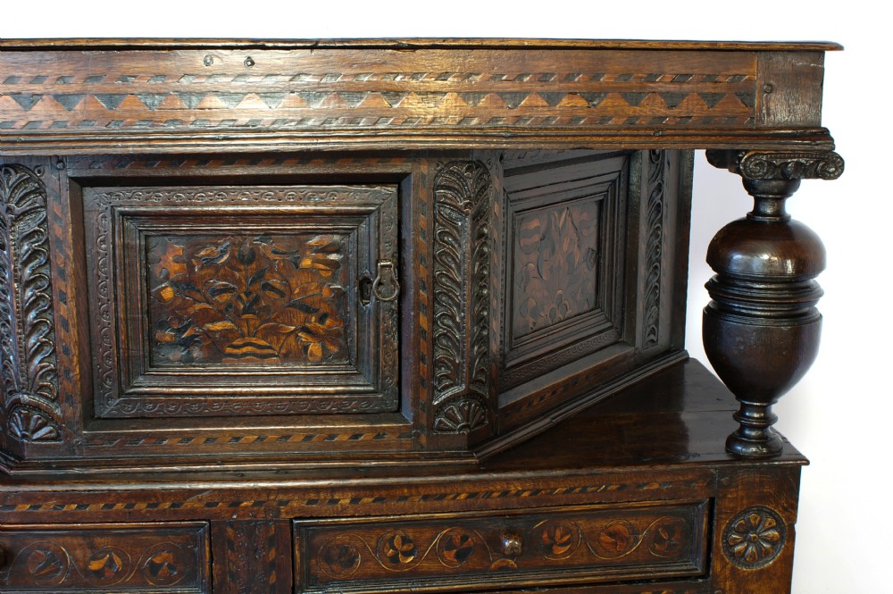 17th Century Marquetry Angle Court Cupboard View IV