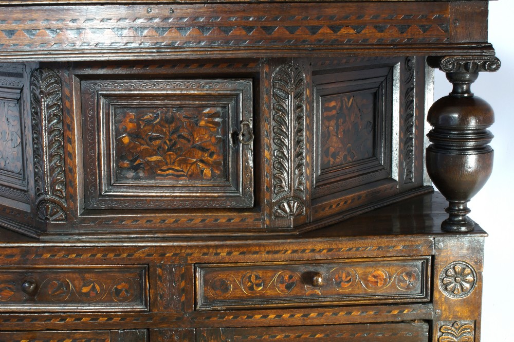 17th Century Marquetry Angle Court Cupboard View V