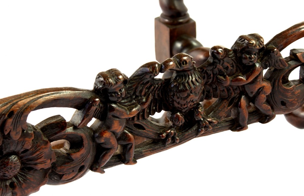17th century caned walnut armchair View V