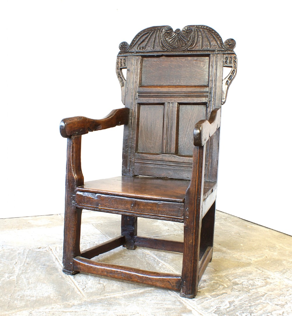 17th Century Oak Wainscot Armchair