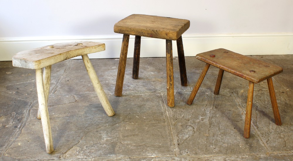 Three 19th Century Milking Stools