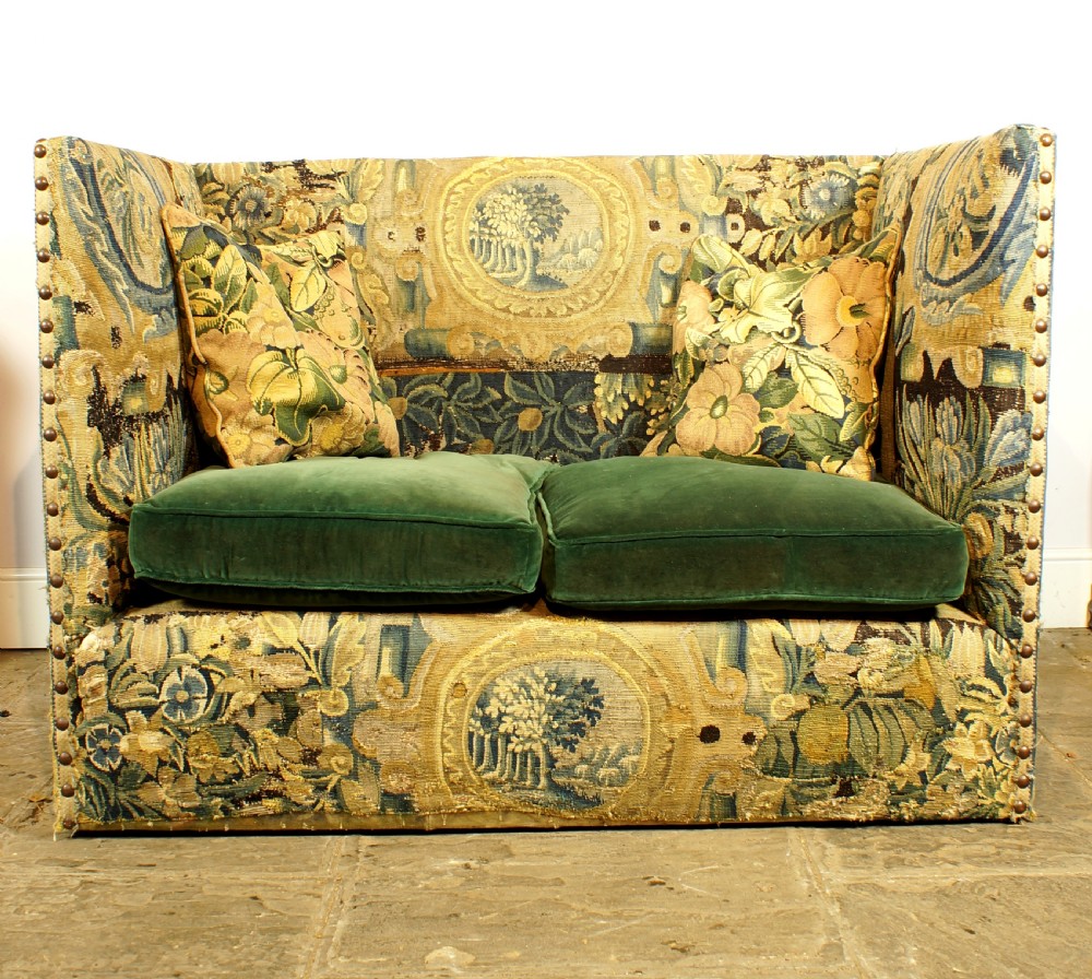 17th Century Tapestry on 19th Century Sofa View II