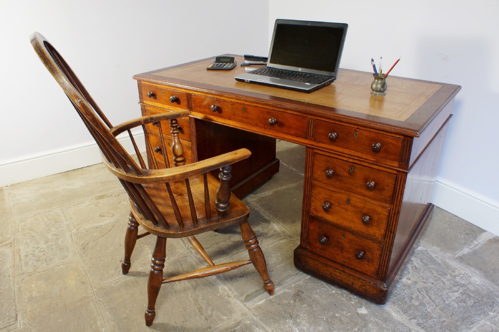 Walnut pedestal desk. View VII