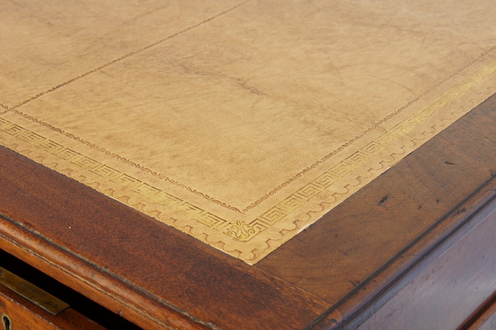 Walnut pedestal desk. View VI