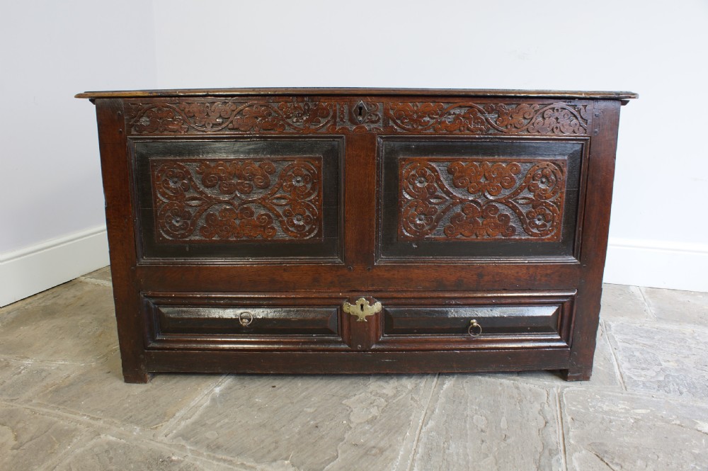 Early 18th Century Oak Mule Chest