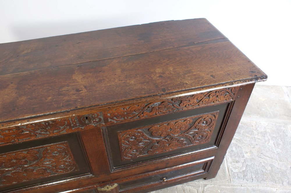 Early 18th Century Oak Mule Chest View II