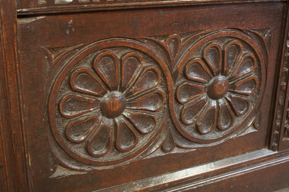 Early 17th century carved oak coffer View V