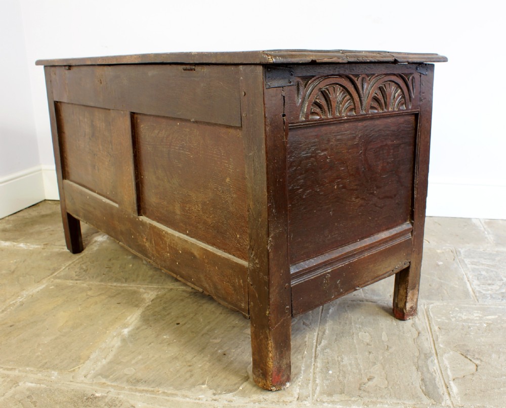 Early 17th century carved oak coffer View VII