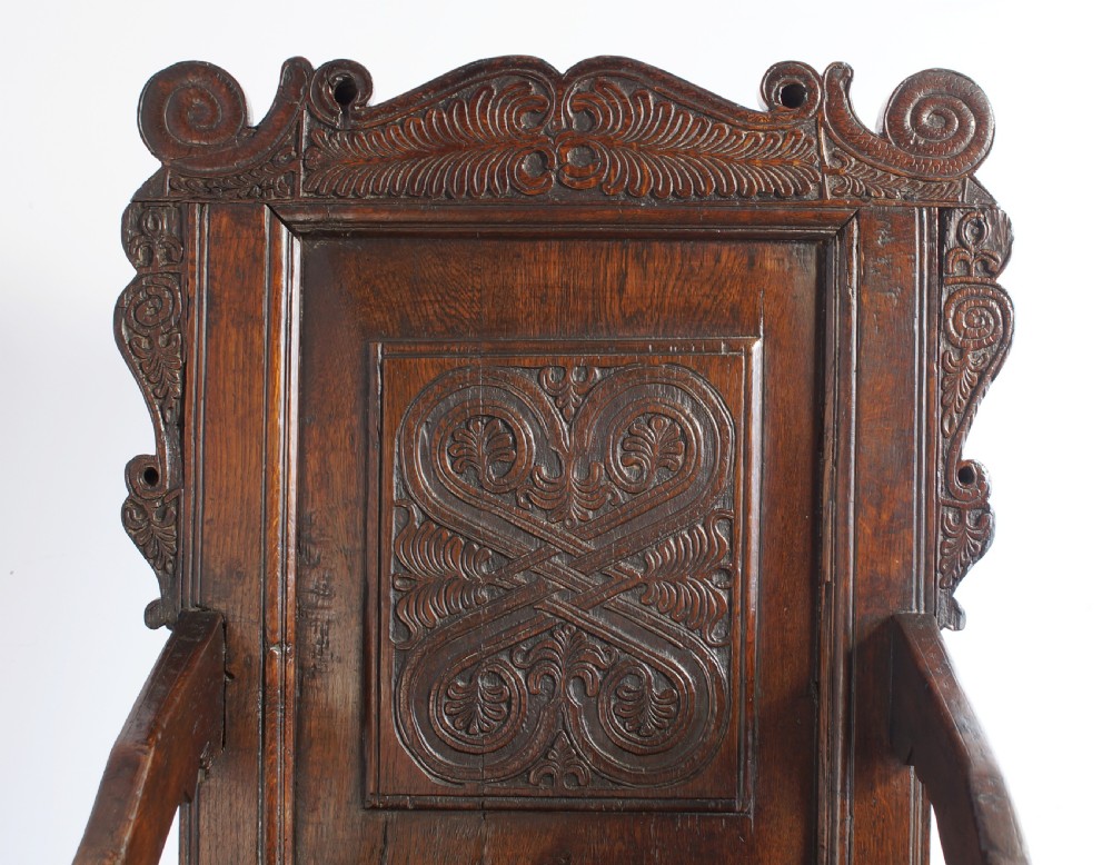 18th century  Westmorland oak armchair. View IV