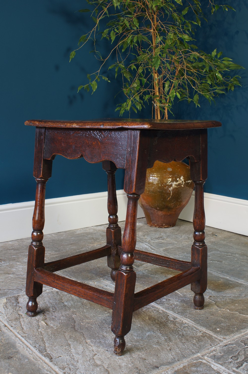 18th century oak Joint stool. View III