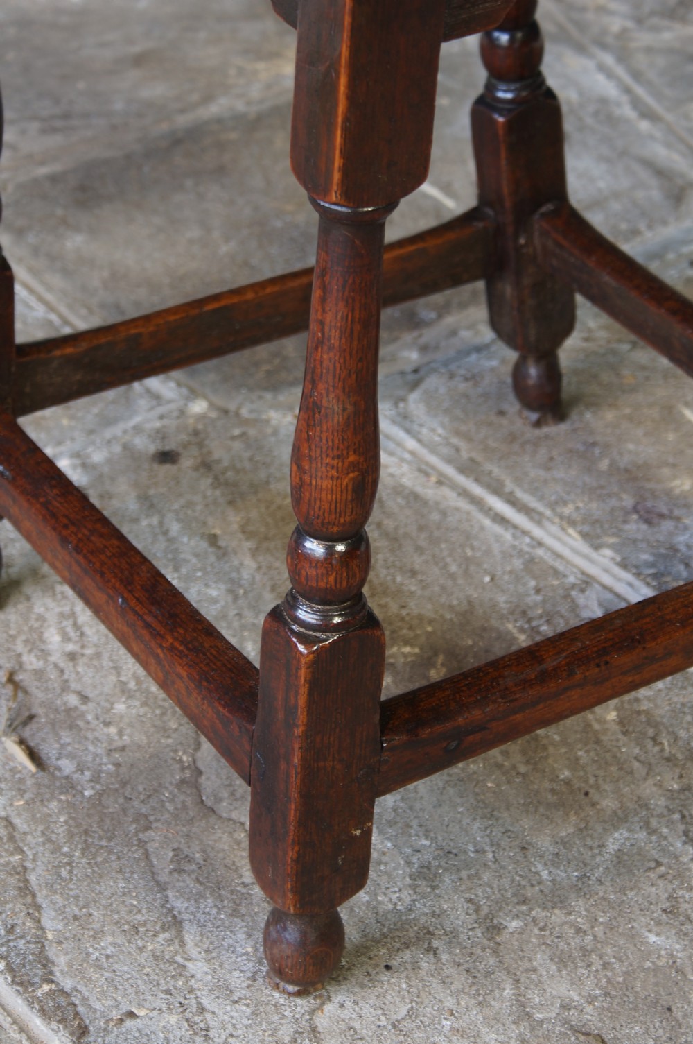 18th century oak Joint stool. View VI
