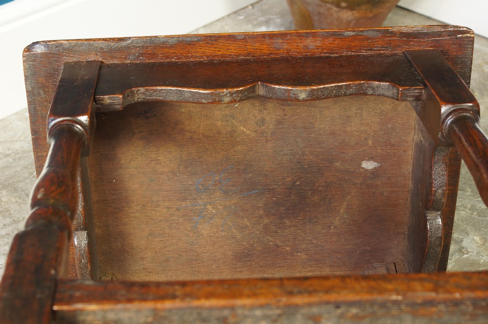 18th century oak Joint stool. View X