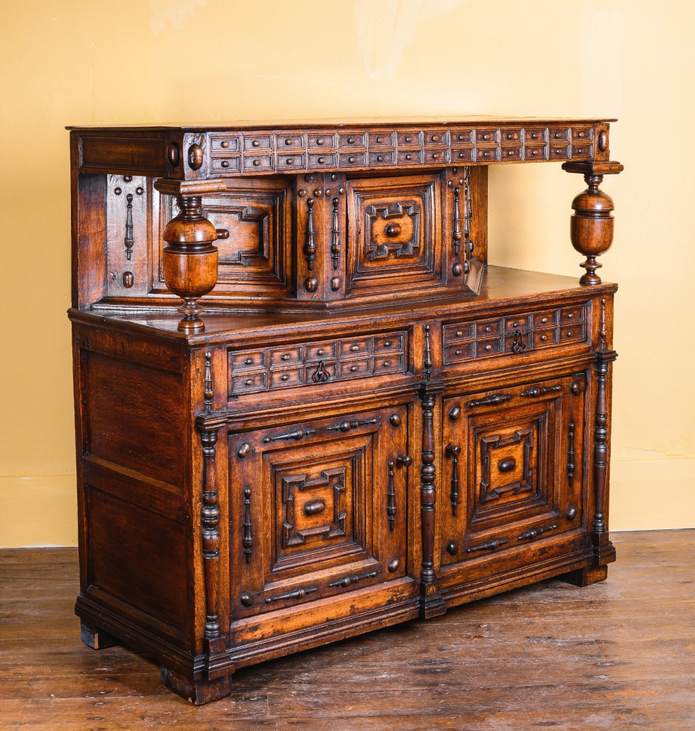 17th century oak court cupboard