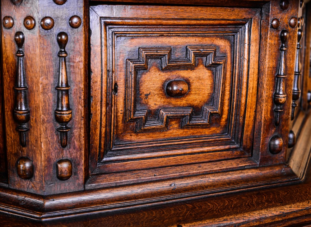 17th century oak court cupboard View IV