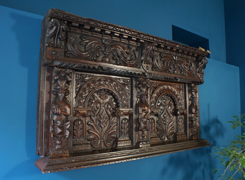 Elizabethan oak overmantel. View III
