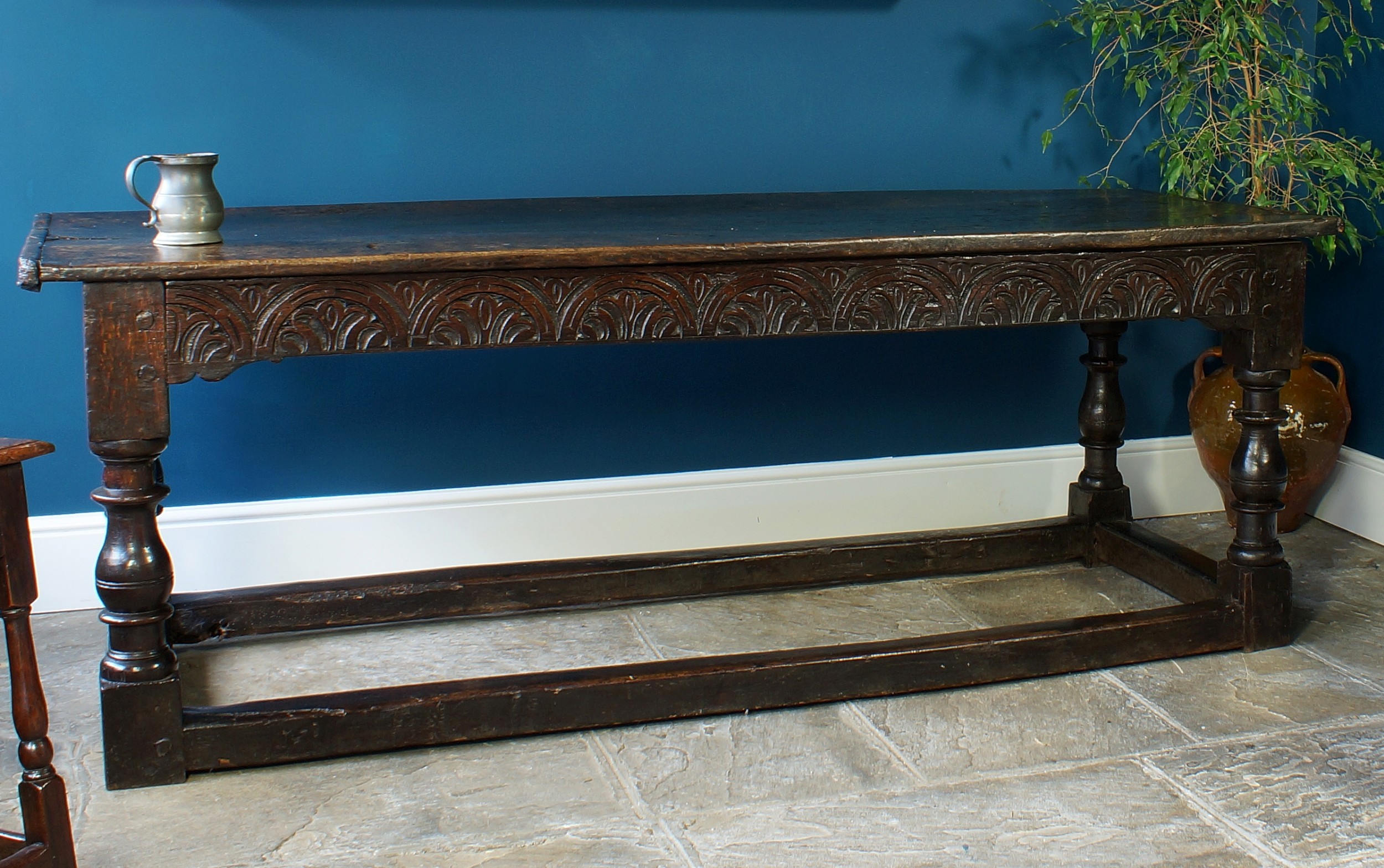 17th century oak refectory table.