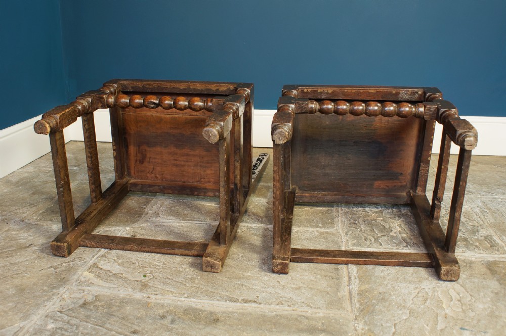 A pair of 17th century oak backstools View VI