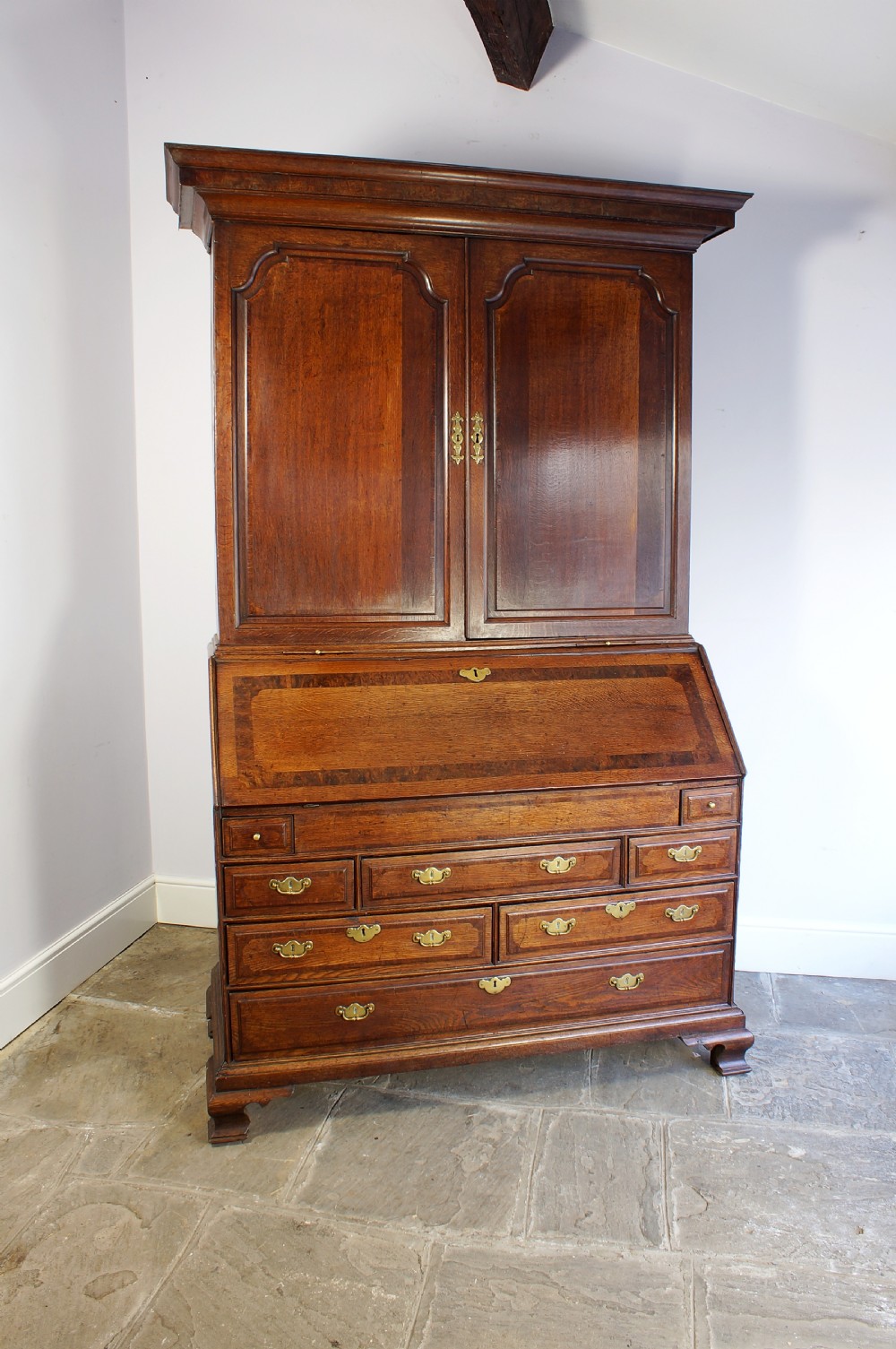 18th century oak Bureau Bookcase.
