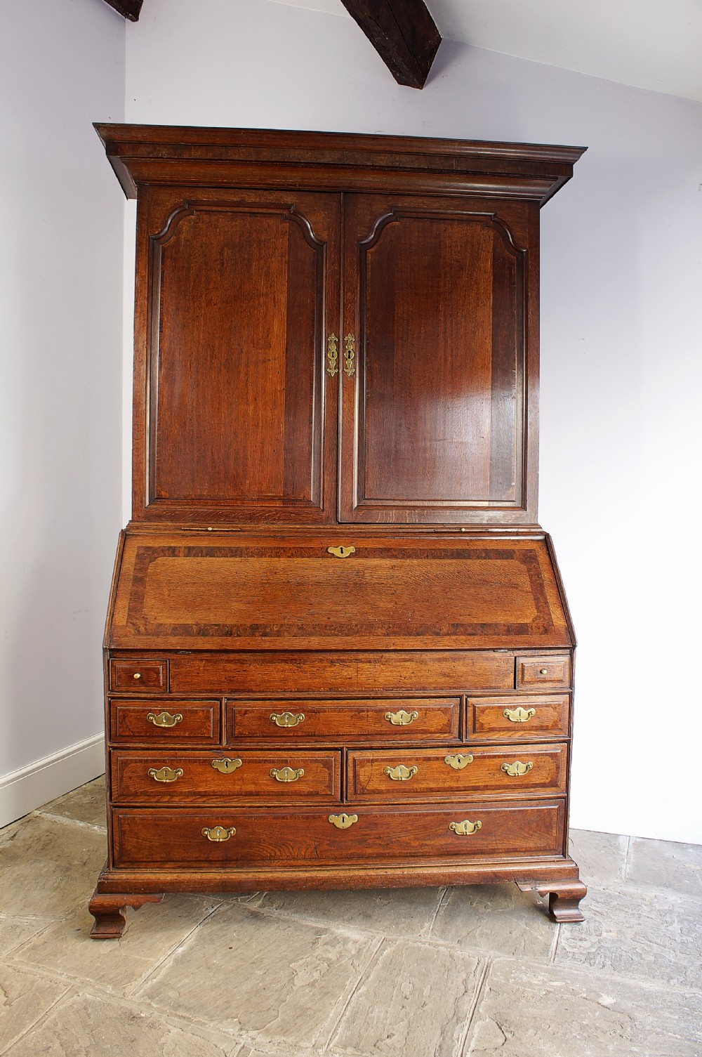 18th century oak Bureau Bookcase. View II