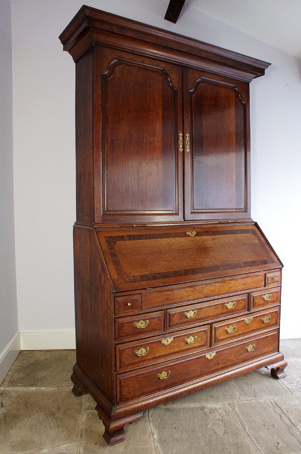 18th century oak Bureau Bookcase. View VI