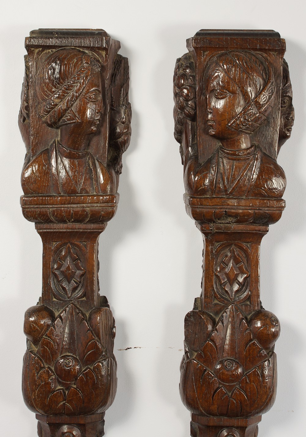 16th century Romayne  Head Pilasters.  View III