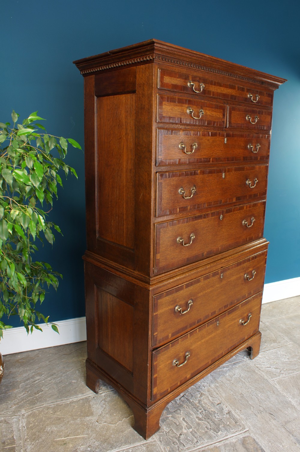 A small 18th Century Oak Tallboy. View II